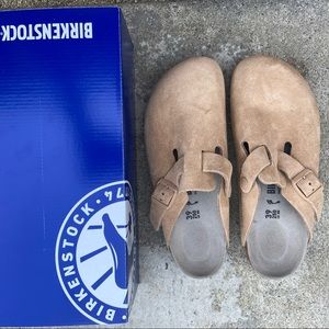 Birkenstock Boston Clog Clay Suede Leather - Size: 39 narrow (US W8.0, M6.0)